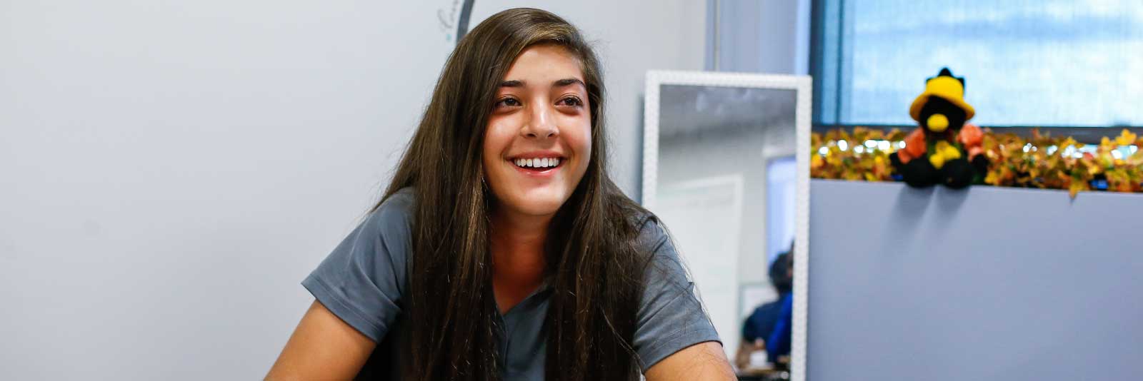 Female student in classroom